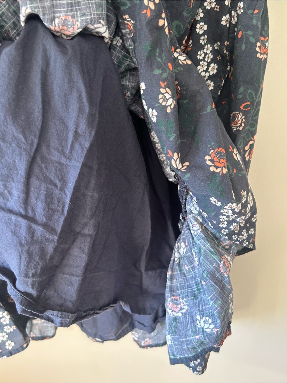 Anthropologie Navy Floral Cotton Flutter Sleeve Tiered Mini Dress Size S - Picture 6 of 8